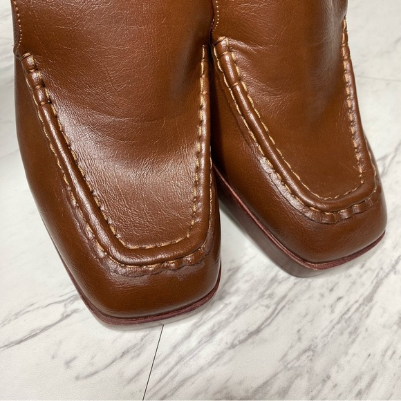 Steve Madden Etney Brown Square Toe Heeled Loafer 9 1/2 M - Picture 10 of 15